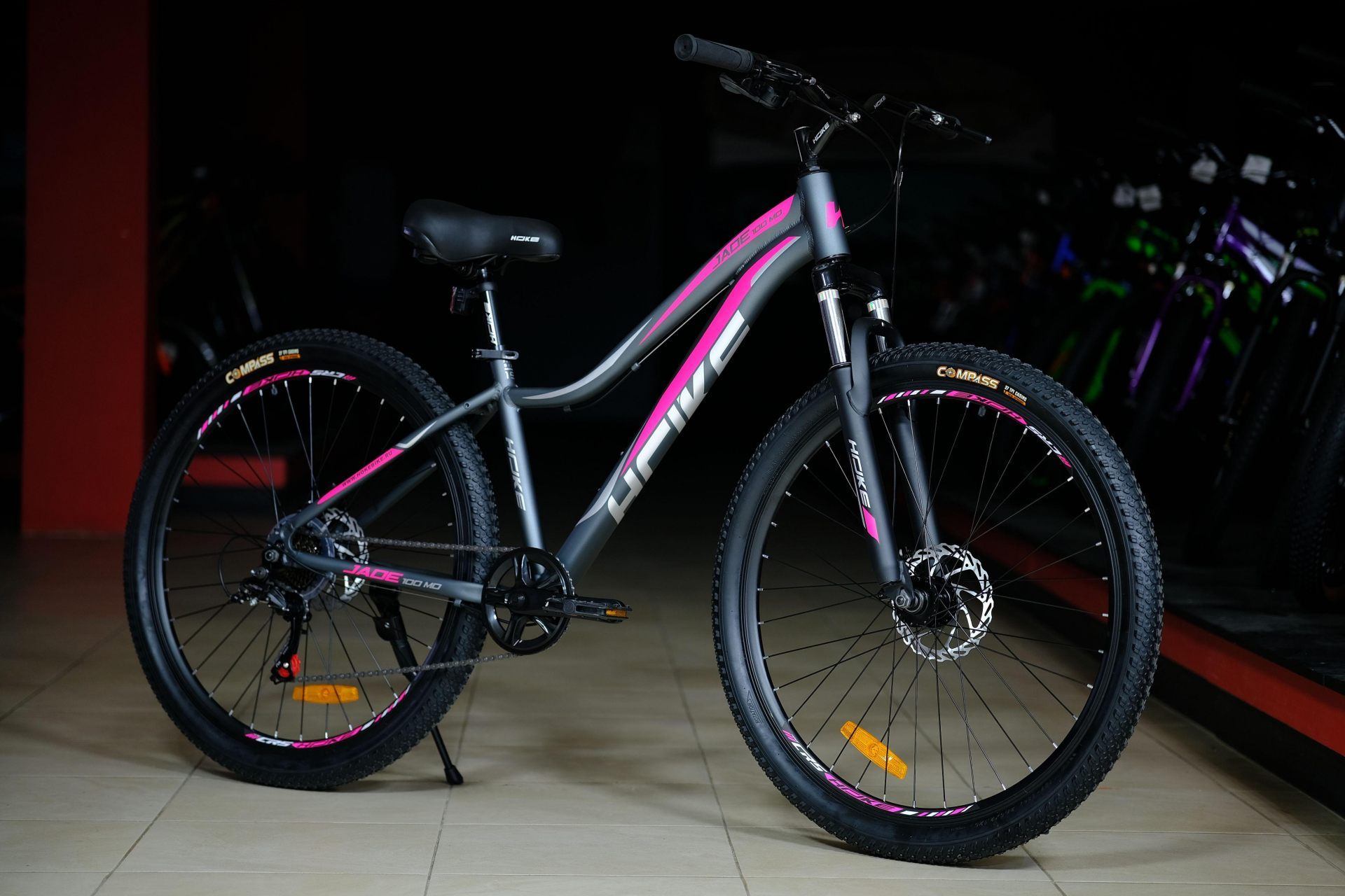 Велосипед HOKE Jade 100 MD матовый серый-розовый 19